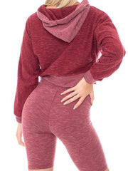 Load image into Gallery viewer, Shorty - Two Piece Knit Fabric Hoodie and Biker Short Set