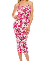 Load image into Gallery viewer, Shorty - Pink Floral Print Spaghetti Strap Midaxi Dress