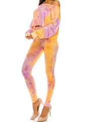 Load image into Gallery viewer, Shorty - Off Shoulder Tie-Dye Shirt and Pants Set