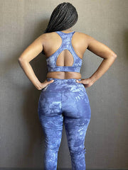 Load image into Gallery viewer, Shorty 2 Piece Tie-Dye Active Set - Denim
