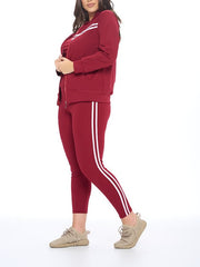 Load image into Gallery viewer, Shorty Top and Legging Track Set (3 piece) - Burgundy