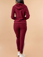 Load image into Gallery viewer, Shorty 2 Piece Jogger and Jacket Activewear Set - Burgundy