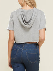 Load image into Gallery viewer, Shorty Hoodie Crop Top - Heather Grey