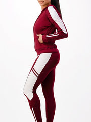 Load image into Gallery viewer, Shorty 3 Piece Active Leggings Tank and Jacket - Burgundy