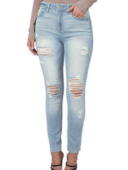 Load image into Gallery viewer, Shorty - Distressed Skinny Jeans - Light
