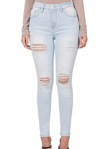 Shorty - Distressed Skinny Jeans - Very Light