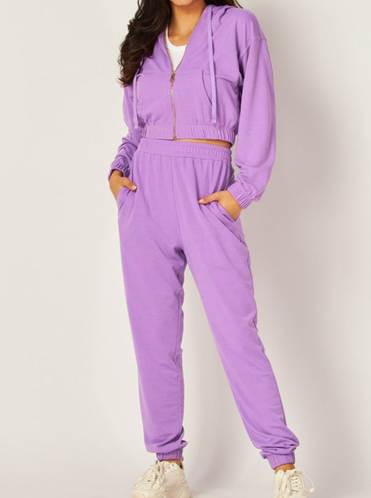 Shorty - Ultra-Soft French Terry Cropped Hoodie & Jogger Set