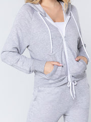 Load image into Gallery viewer, Shorty - Grey Hoodie Zip Up Jacket
