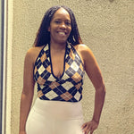 Load image into Gallery viewer, Shorty - Knit Halter Top with back Tie
