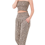 Load image into Gallery viewer, Shorty - Leopard Two Piece Tube Top and Jogger Pant Set
