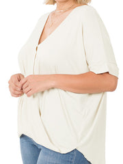 Load image into Gallery viewer, Shorty - Plus Size Ravon Crepe Layered Top
