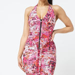 Load image into Gallery viewer, Shorty - Halter Zip-Front Bodycon Dress
