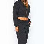 Load image into Gallery viewer, Shorty - Letter Embossed Zip Hoodie &amp; Jogger Set
