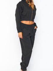 Load image into Gallery viewer, Shorty - Letter Embossed Zip Hoodie &amp; Jogger Set
