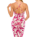 Load image into Gallery viewer, Shorty - Pink Floral Print Spaghetti Strap Midaxi Dress

