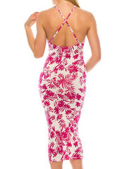 Load image into Gallery viewer, Shorty - Pink Floral Print Spaghetti Strap Midaxi Dress
