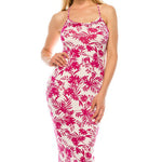 Load image into Gallery viewer, Shorty - Pink Floral Print Spaghetti Strap Midaxi Dress
