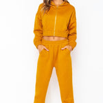 Load image into Gallery viewer, Shorty - Letter Embossed Zip Hoodie &amp; Jogger Set
