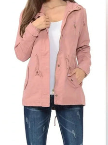 Shorty - Safari Jacket with Hoodie - Pink