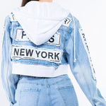 Load image into Gallery viewer, Shorty - Women&#39;s Patch Crop Demin Jacket
