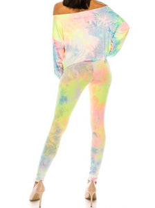 Shorty - Off Shoulder Tie-Dye Shirt and Pants Set