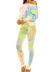 Load image into Gallery viewer, Shorty - Off Shoulder Tie-Dye Shirt and Pants Set
