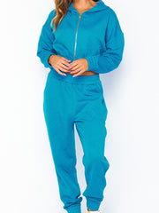 Load image into Gallery viewer, Shorty - Letter Embossed Zip Hoodie &amp; Jogger Set
