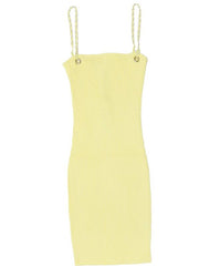 Load image into Gallery viewer, Shorty - Stretch Ribbed Bodycon Dress w/ Metal Chain Strap
