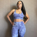 Load image into Gallery viewer, Shorty 2 Piece Tie-Dye Active Set - Denim
