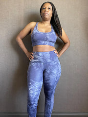 Load image into Gallery viewer, Shorty 2 Piece Tie-Dye Active Set - Denim
