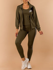 Load image into Gallery viewer, Shorty 3 Piece Tank, Jacket and Leggings Activewear Set
