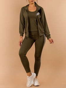 Shorty 3 Piece Tank, Jacket and Leggings Activewear Set