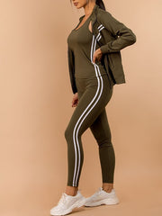 Load image into Gallery viewer, Shorty 3 Piece Tank, Jacket and Leggings Activewear Set
