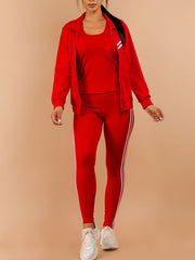 Load image into Gallery viewer, Shorty 3 Piece Tank, Jacket and Leggings Activewear Set
