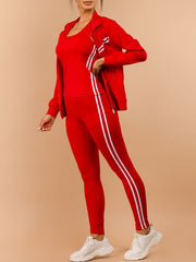 Load image into Gallery viewer, Shorty 3 Piece Tank, Jacket and Leggings Activewear Set
