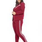 Load image into Gallery viewer, Shorty Top and Legging Track Set (3 piece)  - Burgundy
