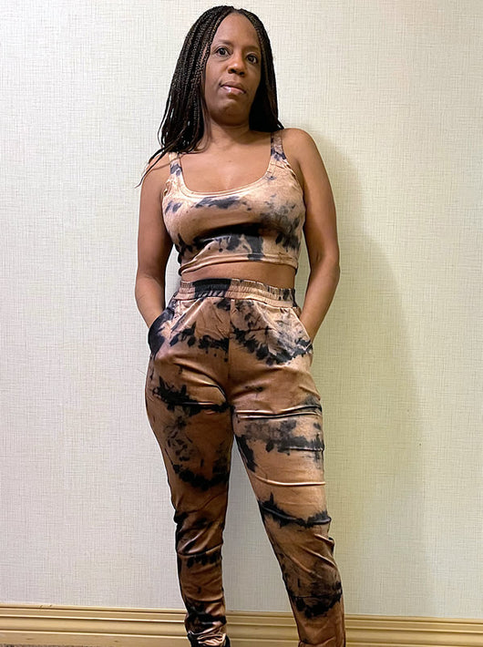 Shorty - Tie Die Velour Tank Pant Set