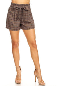 Shorty - Plaid High Waisted Shorts