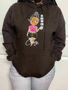 Shorty Dea's Custom Long Sleeve Hoodie - Brown