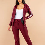 Load image into Gallery viewer, Shorty 2 Piece Jogger and Jacket Activewear Set - Burgundy
