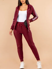 Load image into Gallery viewer, Shorty 2 Piece Jogger and Jacket Activewear Set - Burgundy
