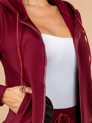 Load image into Gallery viewer, Shorty 2 Piece Jogger and Jacket Activewear Set - Burgundy
