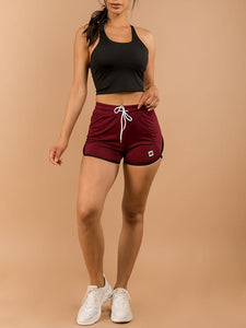 Shorty Varsity Drawstring Shorts - Burgundy