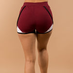 Load image into Gallery viewer, Shorty Varsity Drawstring Shorts - Burgundy
