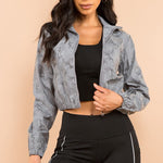 Load image into Gallery viewer, Shorty Cropped Reflective Windbreaker Active Jacket - Camo
