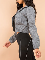 Load image into Gallery viewer, Shorty Cropped Reflective Windbreaker Active Jacket - Camo
