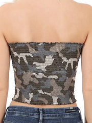 Load image into Gallery viewer, Shorty - Camouflage Smocked Tube Top
