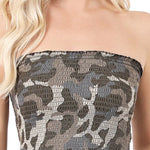 Load image into Gallery viewer, Shorty - Camouflage Smocked Tube Top
