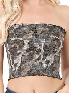 Shorty - Camouflage Smocked Tube Top