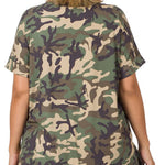 Load image into Gallery viewer, Shorty - Brushed Camouflage vneck Top and Shorts - PLUS
